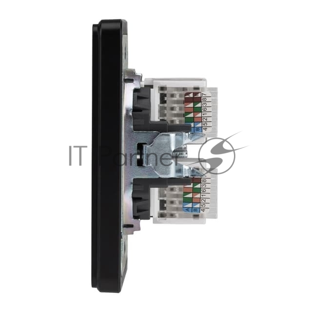 Розетка Kranz ROUND компьютерная двойная RJ45+RJ45 кат6 с/у оникс