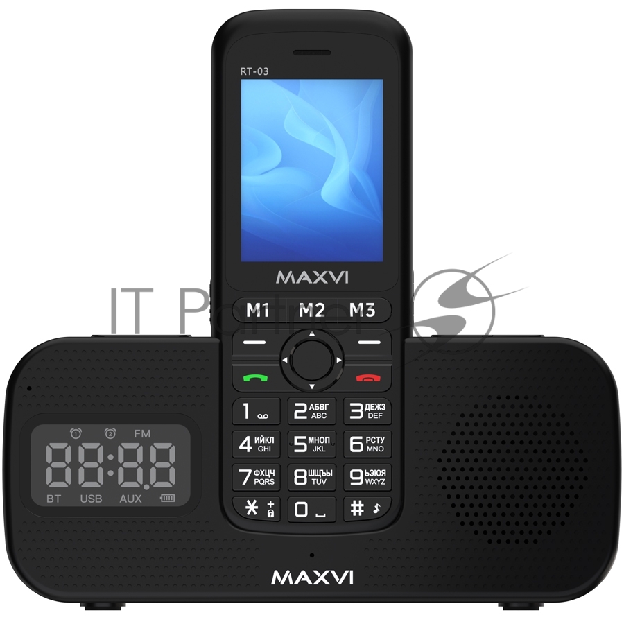 Мобильный телефон Maxvi RT-03 + док-станция, черный