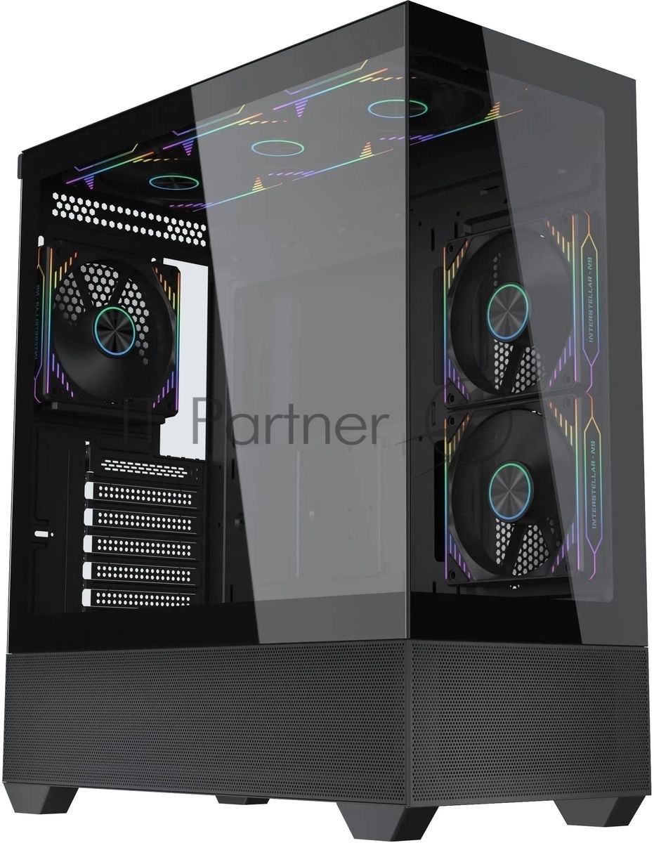 Корпус для ПК accord - ACC-EL1B TG, mITX, mATX, ATX, 3х2.5", 1х3.5", 2xUSB2.0, 1xUSB3.1, Midi Tower, без БП, цвет чёрный, ACC-EL1B