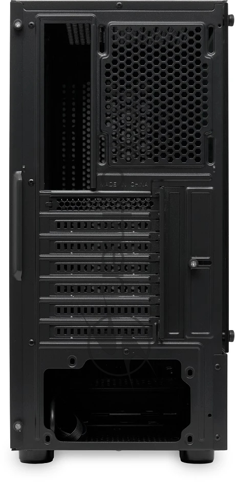 Компьютерный корпус без блока питания Case HSPD M540, Mesh Mid Tower, черный, TG, 0.45 SPCC, no fans, ATX, mATX, mITX, 160/300/150мм, 2x2.5", 2x3.5", 7xPCI, 1xUSB-A 3.0, 2xUSB-A 2.0, 365x216x405мм