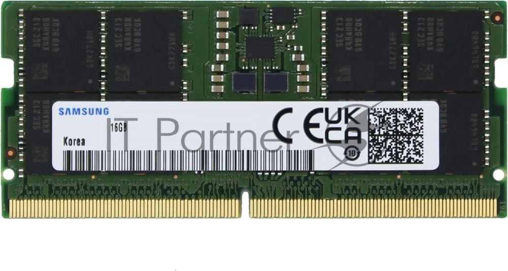 Модуль памяти Samsung 16 ГБ, DDR5 SODIMM, On-Die ECC, 5600 МГц, S8 (1Rx8), 1.1V, M425R2GA3BB0-CWMOL