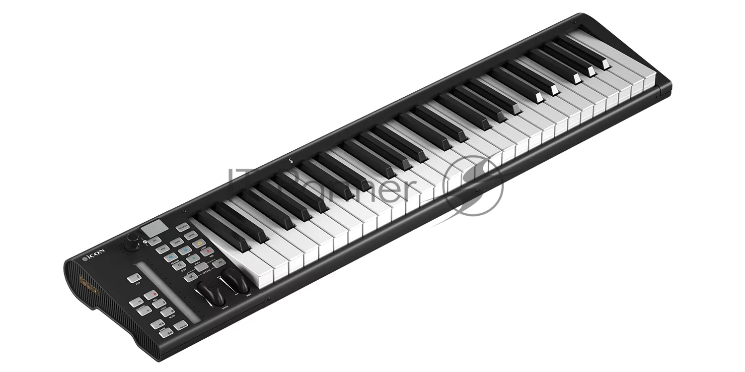 MIDI клавиатура [110105A2035] Icon [Artist 49X] USB MIDI клавиатура, 49 полувзв. клавиш, сенсорный фейдер, 3-х сегм. LED дисплей, колеса Pitch&Modulation, двухфунк. энкодер с 11-ти сегм. LED индикатором, 18 назн. кнопок, разъемы 2х1/4" TRS Jack, 2x USB-C