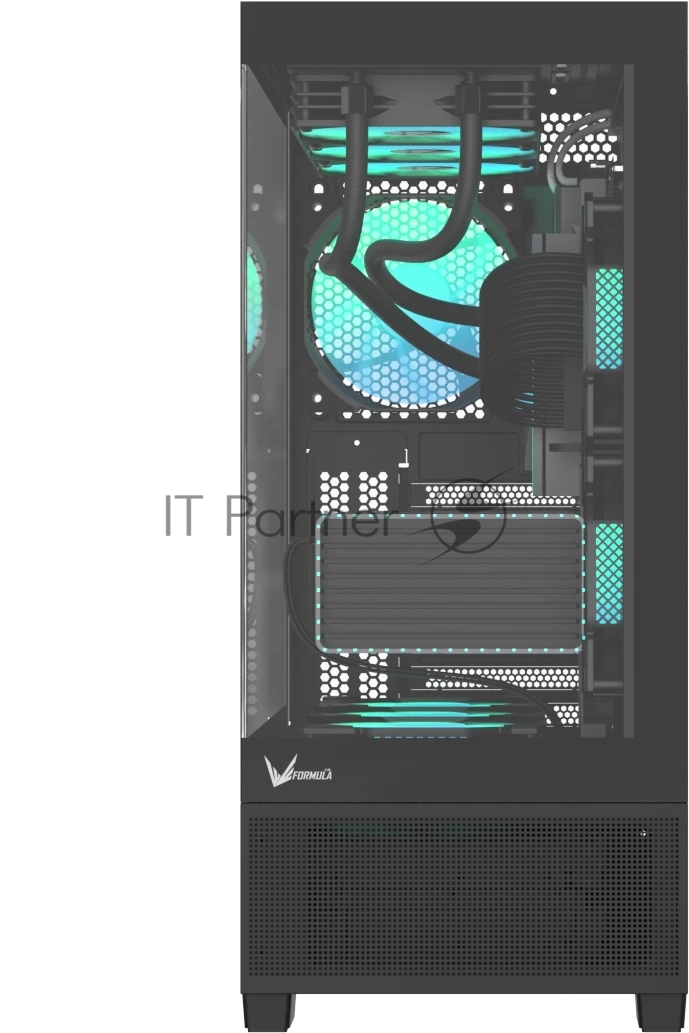 Компьютерный корпус AeroCool/Formula V Line Crystal E1 Black, ATX, TYPE-C*1, USB3.0*2, Switch Display Panel