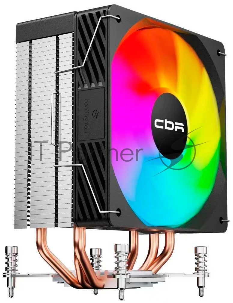 Кулер для процессора CBR CBR-CC-3190-RGB-PWM Al+Cu, 3 heat pipes, Socket 775/1366/1155/1156/1150/1151/1200/1700/AM2/АМ2+/АМ3/AM3+/FM1/FM2/AM4/AM5, TDP 190W, 120mm Fan, 2300RPM, HB, RGB, PWM, 36db
