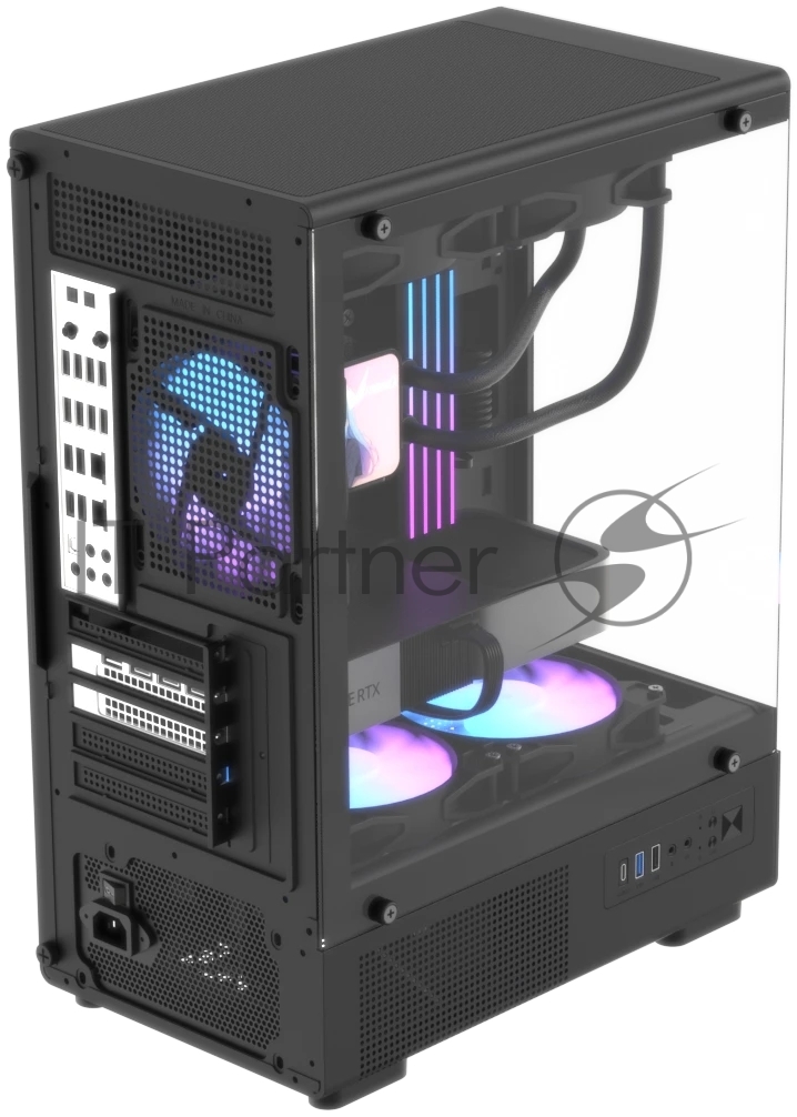 Корпус Formula Crystal Z1CM Plus AR v2 черный без БП mATX 5x120мм 1xUSB3.0 audio bott PSU