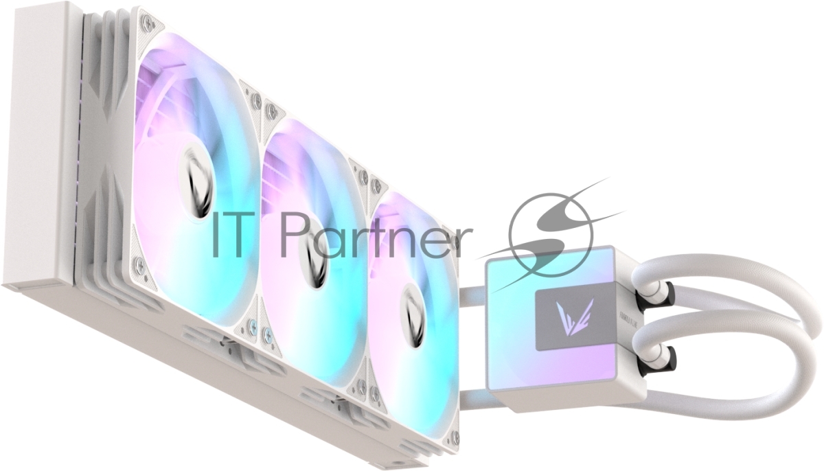 Кулер с водяным охлаждением Formula V Line ICE JET GLOW 360 WH, 360мм, 3x120мм, ARGB fans, LGA115X/1200/1700/1851, AM4/AM5