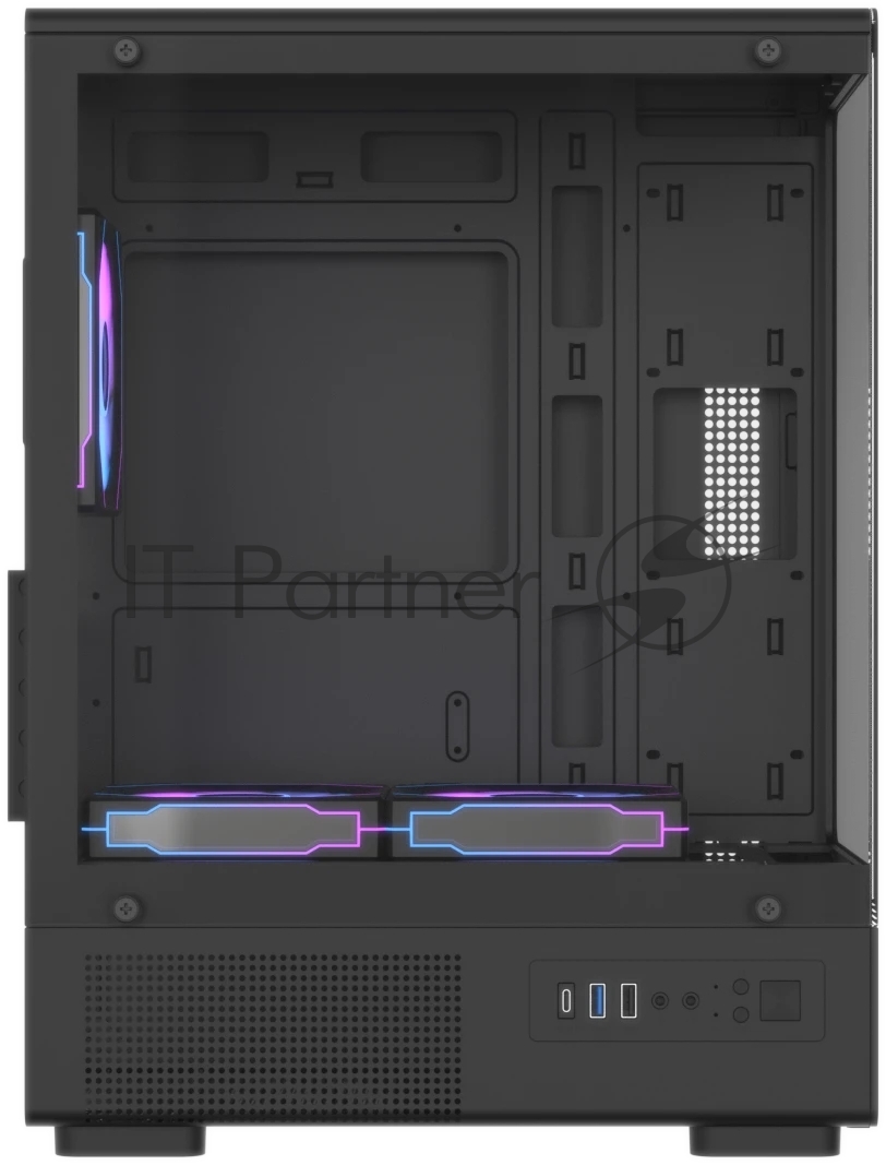 Корпус Formula Crystal Z1CM Plus AR v2 черный без БП mATX 5x120мм 1xUSB3.0 audio bott PSU