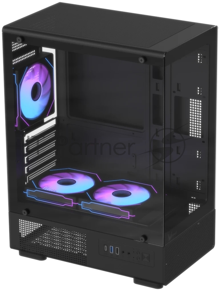 Корпус Formula Crystal Z1CM Plus AR v2 черный без БП mATX 5x120мм 1xUSB3.0 audio bott PSU