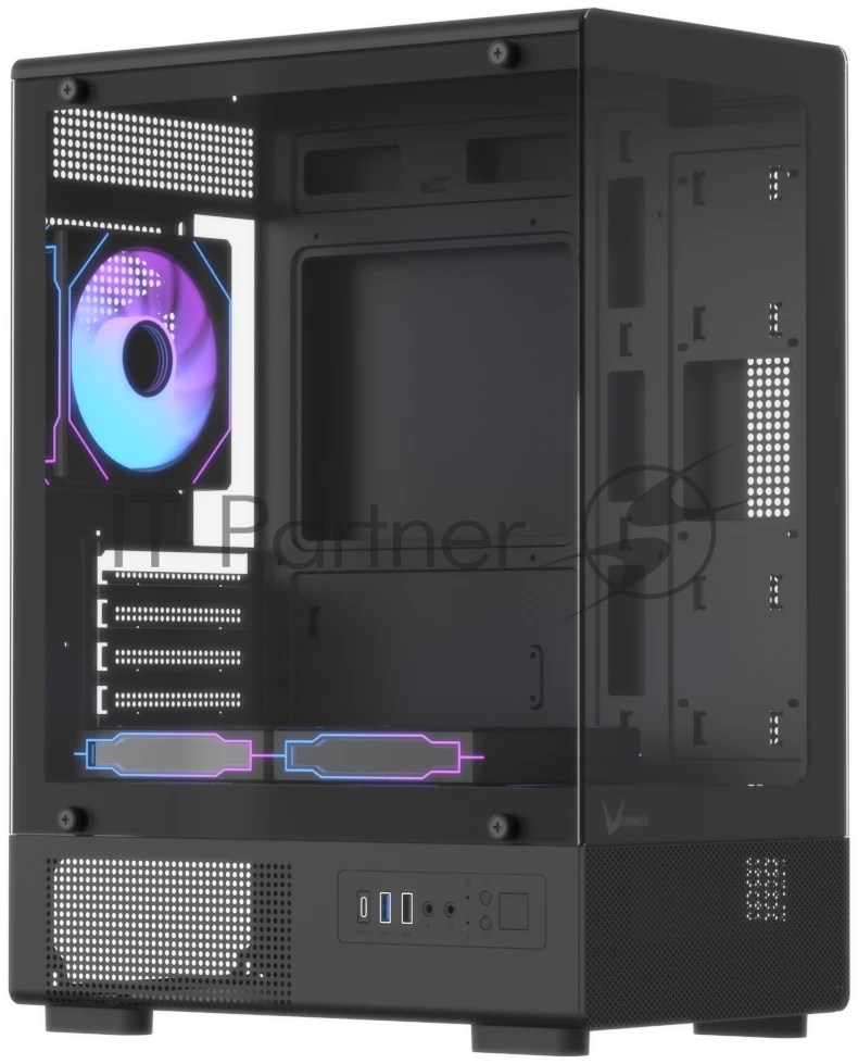 Корпус Formula Crystal Z1CM Plus AR v2 черный без БП mATX 5x120мм 1xUSB3.0 audio bott PSU
