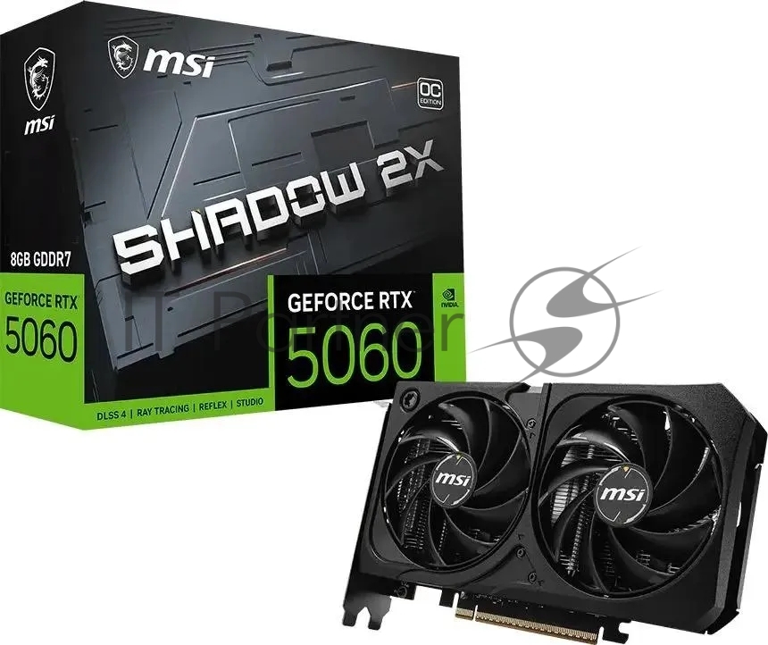 Видеокарта MSI RTX 5060 8G SHADOW 2X OC MAX, NVIDIA RTX 5060, 8Gb, GDDR7, 128 bit, PCI-E 5.0, HDMIx1, DPx3, HDCP, 2535 MHz