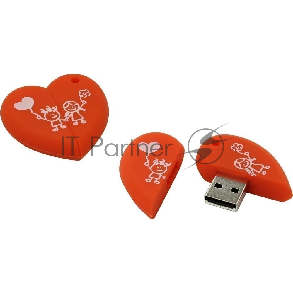 Флешка USB SmartBuy Wild Heart (SB64GBHeart), 64GB, USB 2.0, R/W 25/15, красный