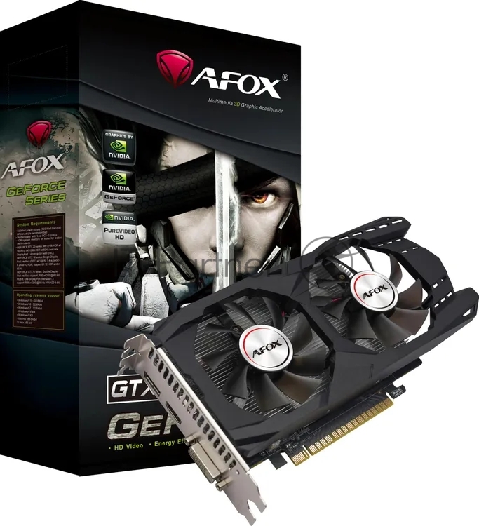 Видеокарта AFOX NVIDIA - GeForce GTX 1050 Ti, PCI-E 3.0, GDDR5 4GB 128bit, 1x DVI-D, 1x HDMI, 1x DP, max 3840 x 2160, 75Вт, 213мм, AF1050TI-4096D5H7-V9