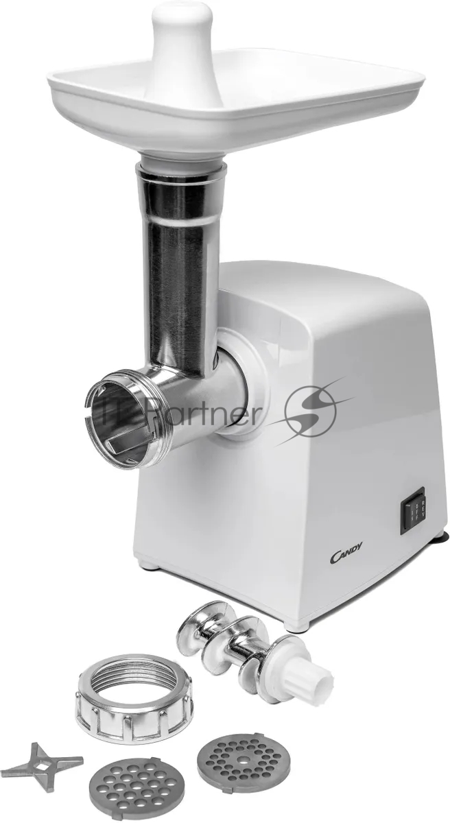 Мясорубка электрическая Candy CG-100 белый, 900 Вт, 2.2 кг/мин, реверс, защита от перегрузки, насадки - 4