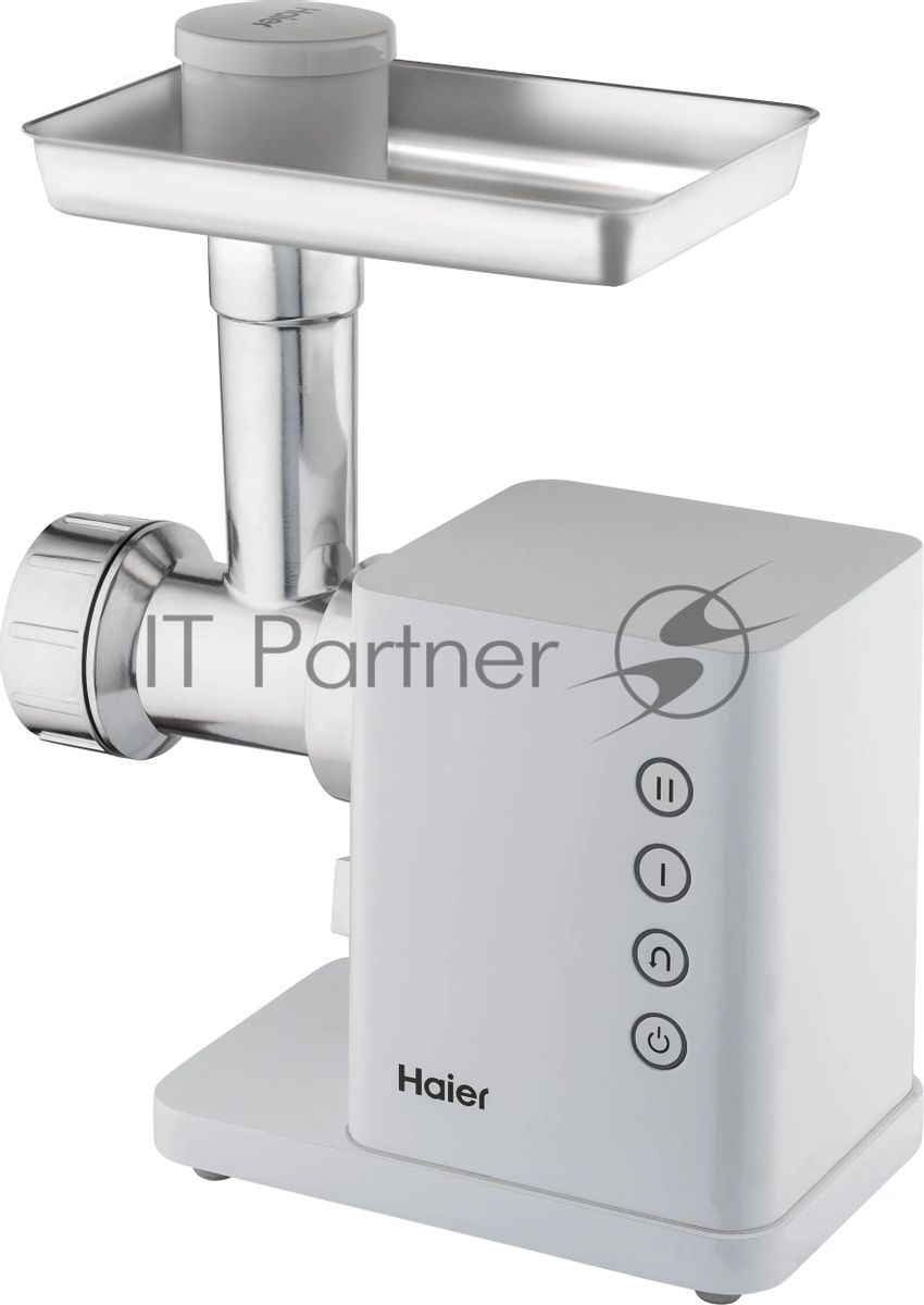 Мясорубка электрическая Haier HG-700 белый, 1900 Вт, 3.0 кг/мин, реверс, защита от перегрузки, металлический лоток, насадки - 5