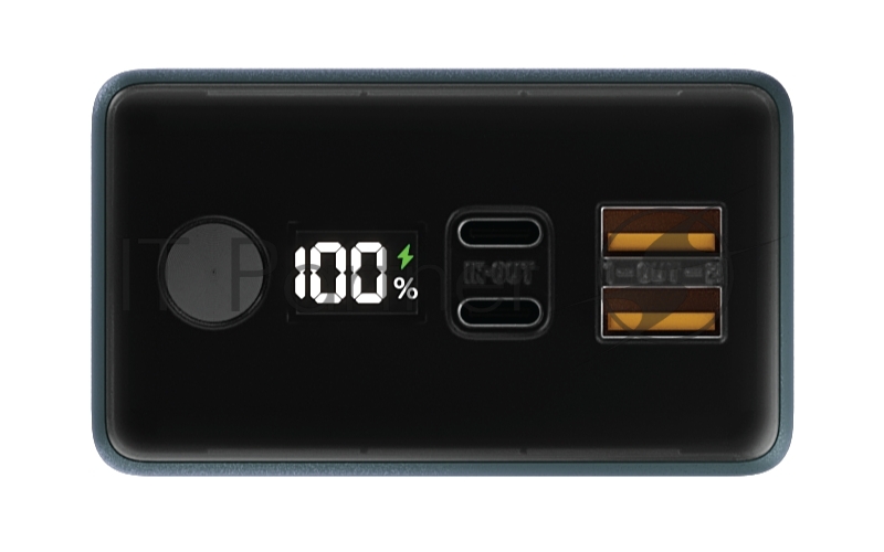 Портативный аккумулятор OLMIO QX-30, 30000mAh, 22.5W, QuickCharge3.0/PowerDelivery, LCD, темно-зеленый