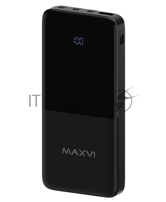 Портативный аккумулятор Maxvi PB10-09 10000 мАч, 2A USB + кабели: Type-C/Lightning/MicroUSB