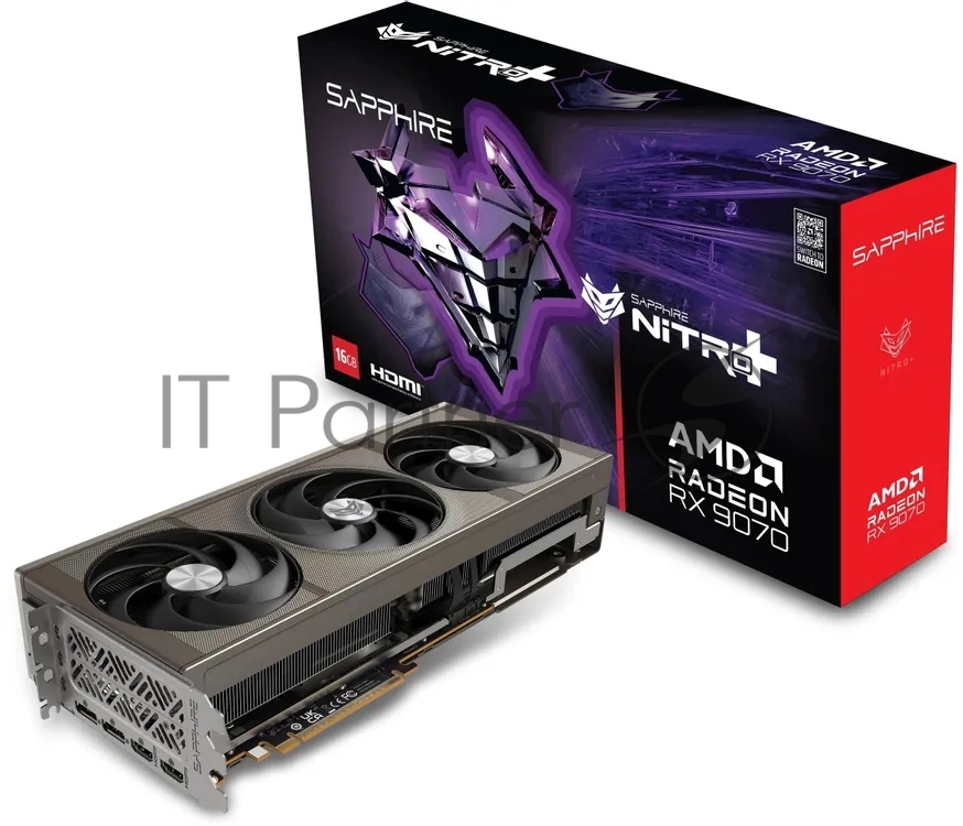 Видеокарта Sapphire AMD Radeon RX 9070 Nitro+ OC, 16 GB GDDR6, 256 bit, 2xDisplayPort, 2xHDMI, GPU 2210 MHz