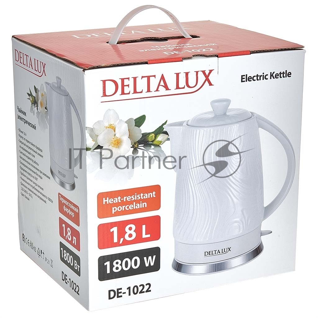 Чайник электрический Delta Lux DE-1022 белый