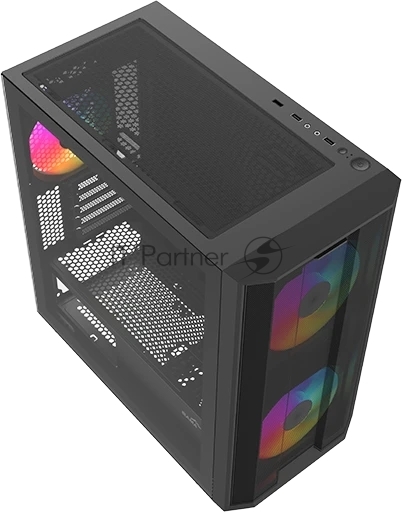 Корпус SAMA S30, Mini-Tower, чёрный, 2 x 140 мм, 1 x 120 мм