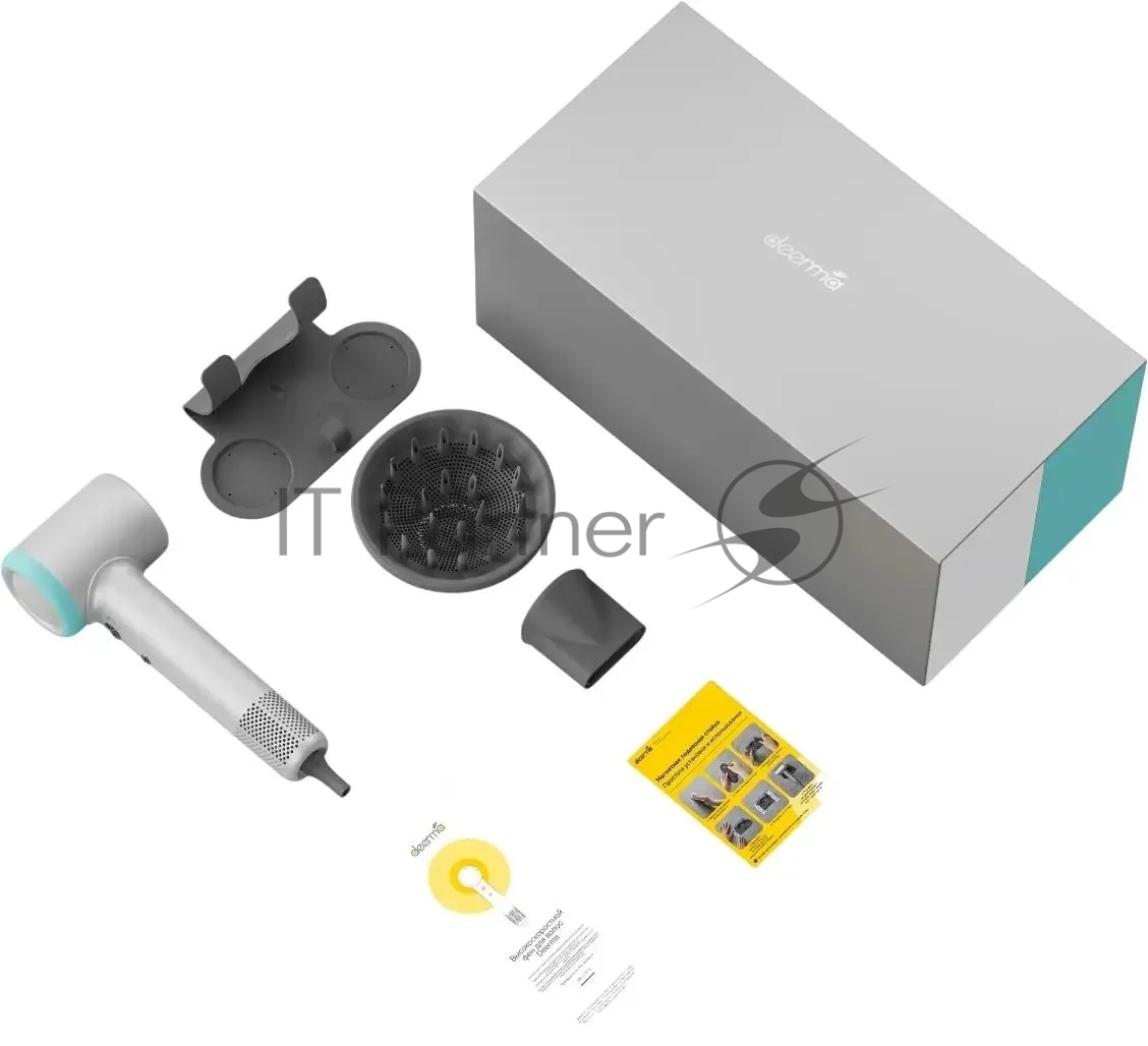 Фен Deerma DEM-CF51W серый, 1400 Вт, компактный, ионизация