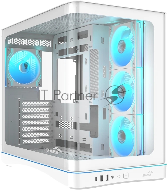 Корпус SAMA V62S, Midi-Tower, белый, 4 x 120 мм