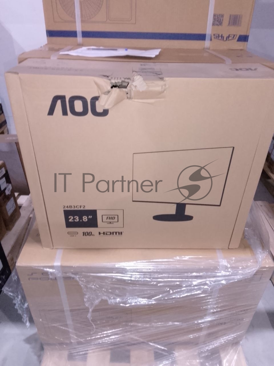 (Поврежденная упаковка) Монитор AOC 23,8" 24B3CF2, 16:9, IPS, FHD, 4ms, 250cd, 100Hz, HDMI, USB, USB-C, SPK, HAS 24B3CF2