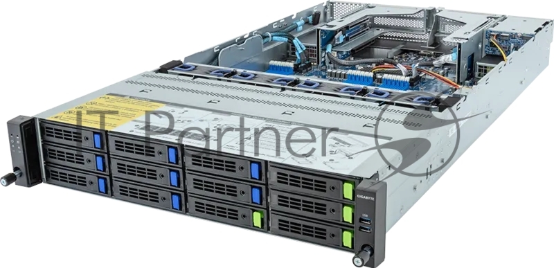 Серверная платформа Gigabyte - R283-Z91-rev. AAV1/ACV1, MZ93-FS0, 2xSP5, 24хDDR5, 12x3.5" (4xNVMe), 2x2.5"-rear, 2x1GbE, 1600W (80 PLUS Titanium), Rack, 2U, R283-Z91-ACV1
