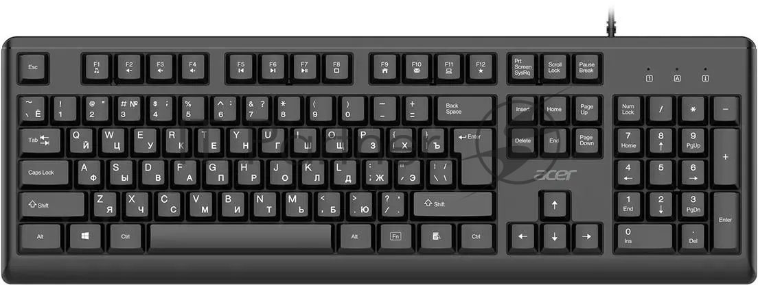 Клавиатура Acer OKW501 проводная, USB Type-A, чёрный