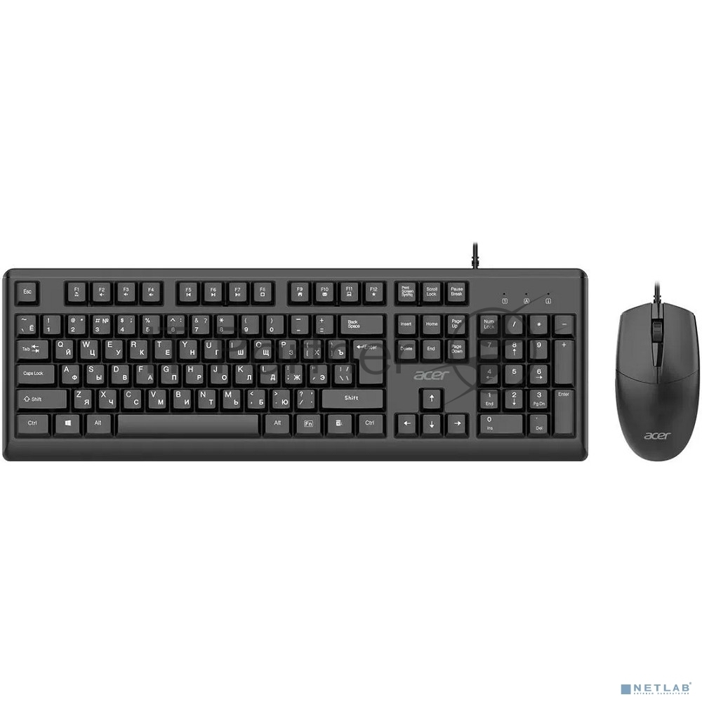 Комплект клавиатура+мышь Acer OCC500 проводной, USB, 1200 DPI, черный