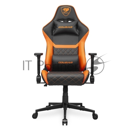 Кресло Cougar Armor One V2 чёрный, экокожа, 120 кг, регулируемые подлокотники, механизм качания
