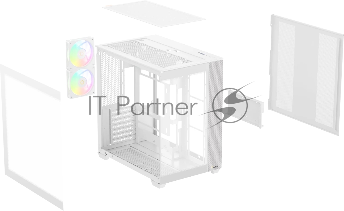 Корпус Ocypus Delta C74 ARGB White, Midi-Tower, белый, 2 x 120 мм