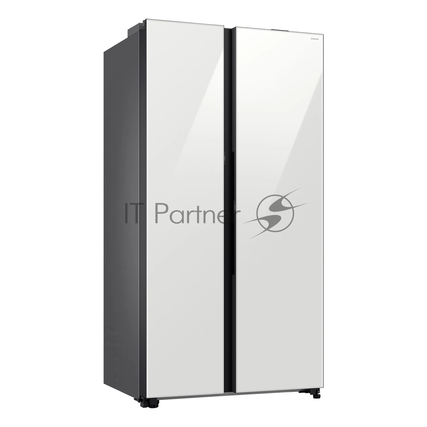 Холодильник Samsung RS80F65M1WWT белое стекло двухкамерный 417/229л морозилка сбоку, No Frost, Side by Side