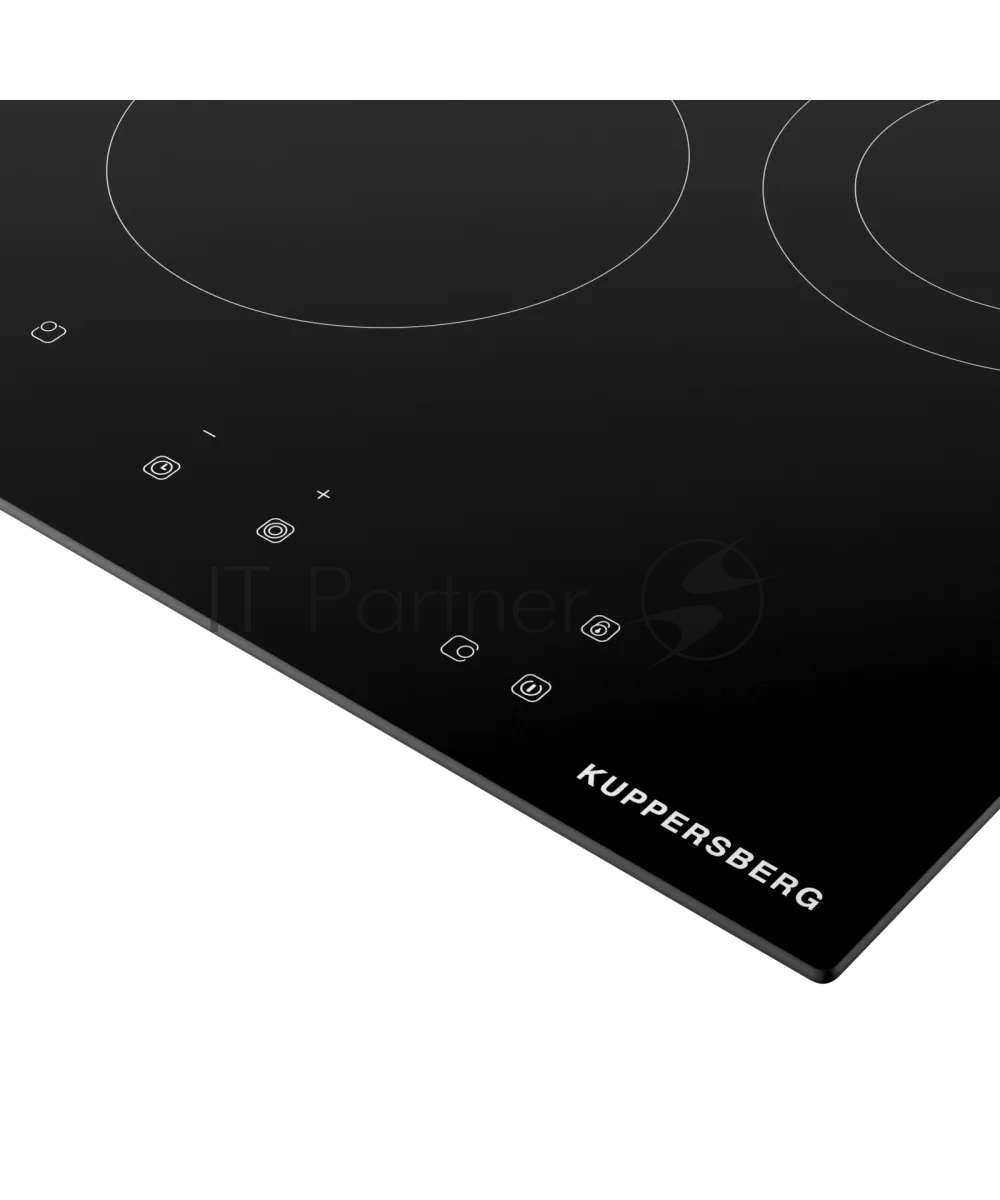 Варочная панель Kuppersberg, Hi-Light, High-Tech, 45 см, сенсорное управление, прямые края, таймер, автоматическое отключение, индикация остаточного тепла, черный