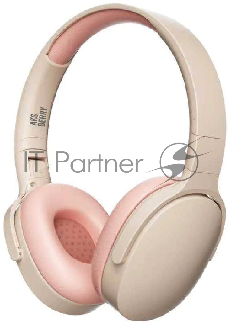 Беспроводные/проводные наушники Aksberry U3 Win Vibe бежево-розовый, накладные, Bluetooth + проводной, до 10 ч