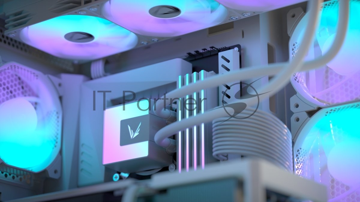 Кулер с водяным охлаждением Formula V Line ICE JET GLOW 360 WH, 360мм, 3x120мм, ARGB fans, LGA115X/1200/1700/1851, AM4/AM5