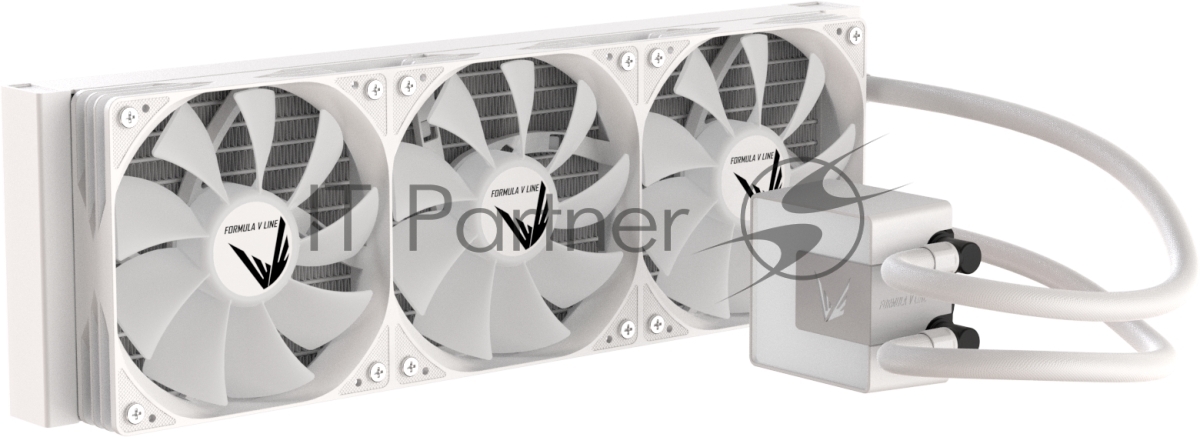 Кулер с водяным охлаждением Formula V Line ICE JET GLOW 360 WH, 360мм, 3x120мм, ARGB fans, LGA115X/1200/1700/1851, AM4/AM5