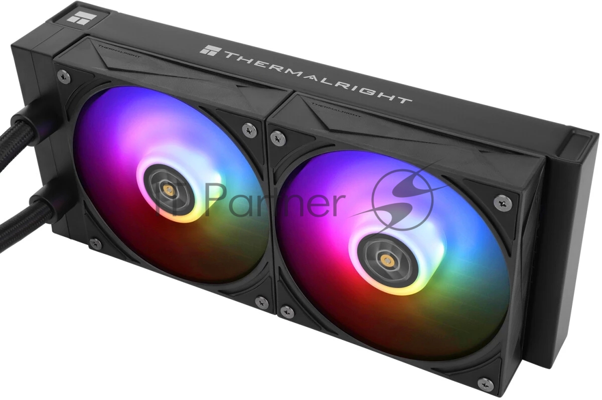 Водяное охлаждение для процессора Thermalright Grand Vision 240 (240mm, LED, Black, ARGB/Fans: 2x120mm, 80.45CFM, 29.4dBA, 2150RPM/Pump height 72.5mm, 6400RPM, Rad thickness 27mm/S: 1700, 1200, 1851, 115X, 2011, 2066, AM5, AM4)