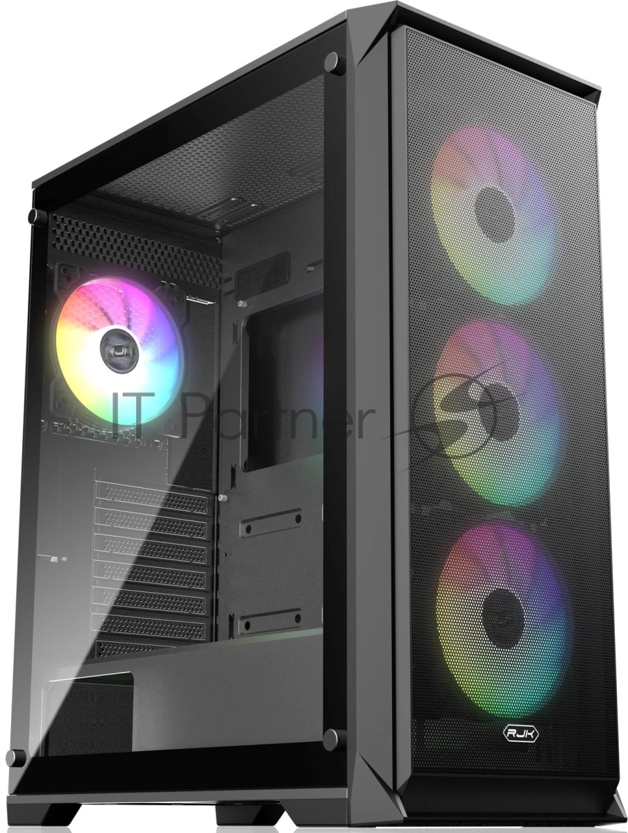 Корпус без блока питания Raijintek ARCADIA 41-MS4, Midi-Tower, TG, 1x120мм + 3x120мм ARGB, 2xUSB-A 3.0 + 1xUSB-C, ATX, mATX, mITX Black