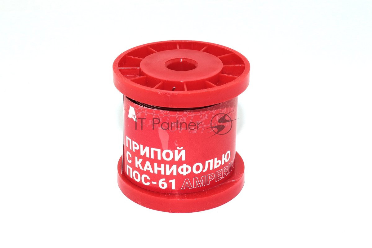 Припой с канифолью ПОС-61 Amperin S61-0.810R диаметр 0,8 мм 100 г.