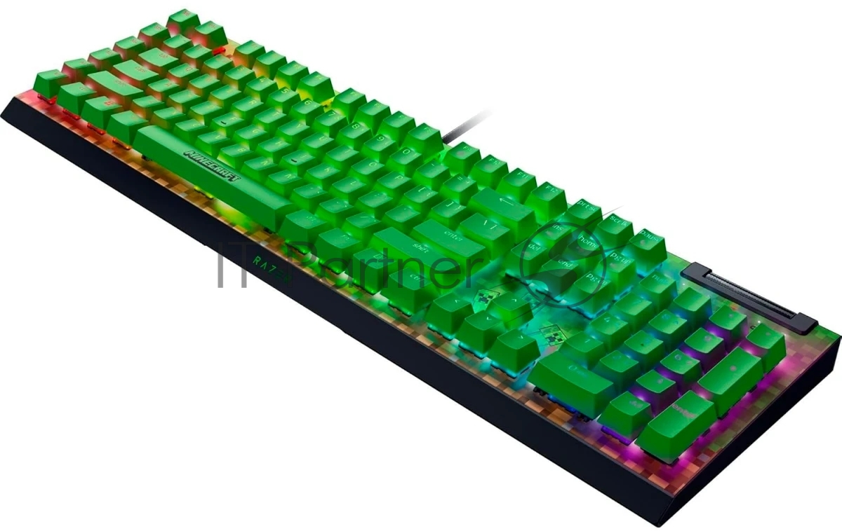 Клавиатура Razer BlackWidow V4 X Green Switch Minecraft Edition проводная, USB Type-A, зеленый