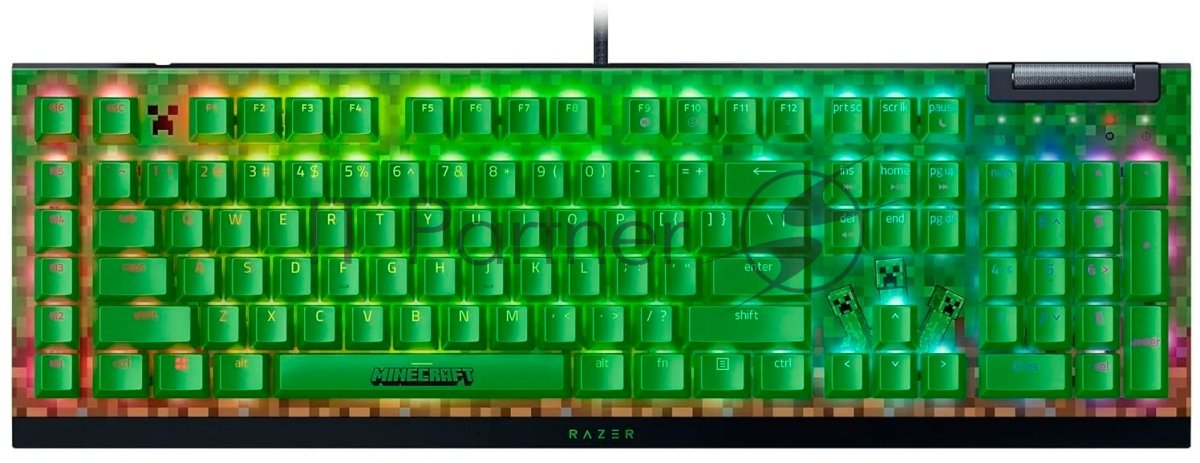 Клавиатура Razer BlackWidow V4 X Green Switch Minecraft Edition проводная, USB Type-A, зеленый