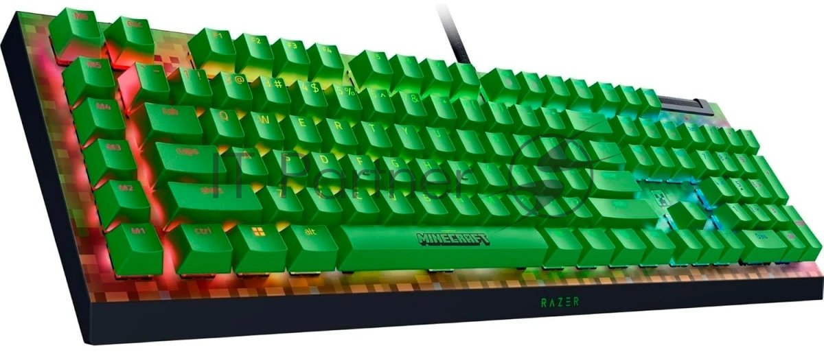 Клавиатура Razer BlackWidow V4 X Green Switch Minecraft Edition проводная, USB Type-A, зеленый