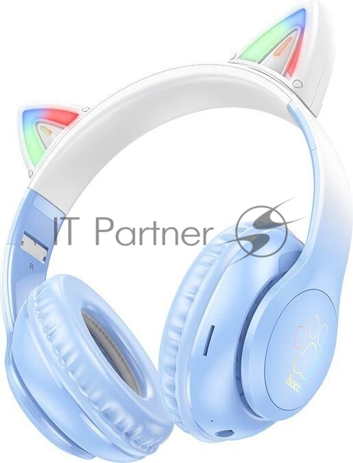 Беспроводные/проводные наушники Hoco W42 синий, накладные, Bluetooth + проводной, до 10 ч.
