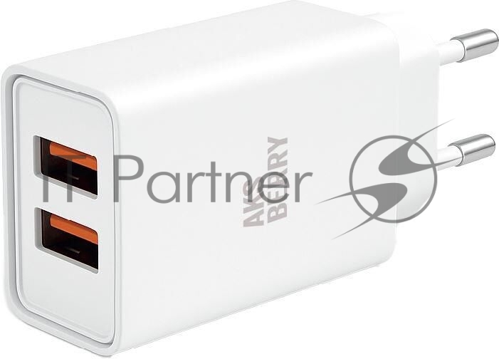 Сетевое зарядное устройство AKSBERRY (6900209800019) T38 2 USB 2.4A, белый