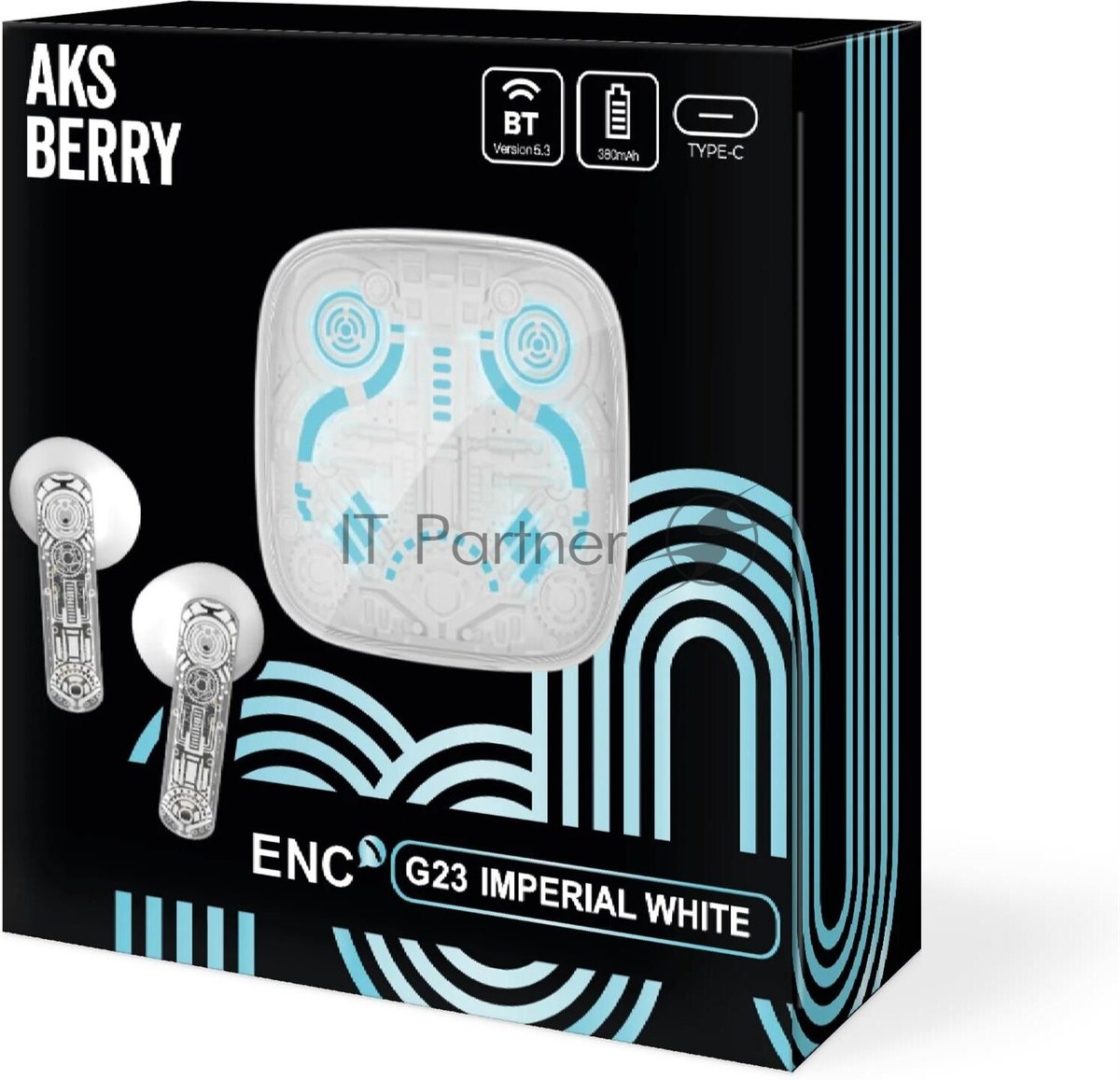 Наушники TWS Aksberry 6900288050015, G23, белый, Bluetooth