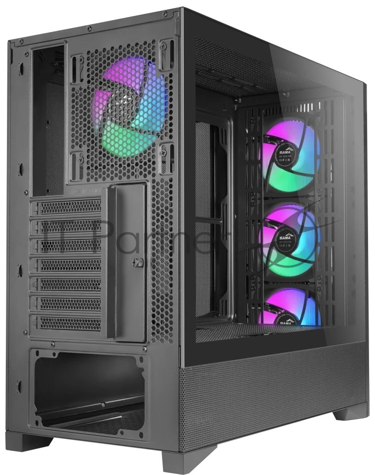 Корпус SAMA V42, Midi-Tower, чёрный, 4 x 120 мм