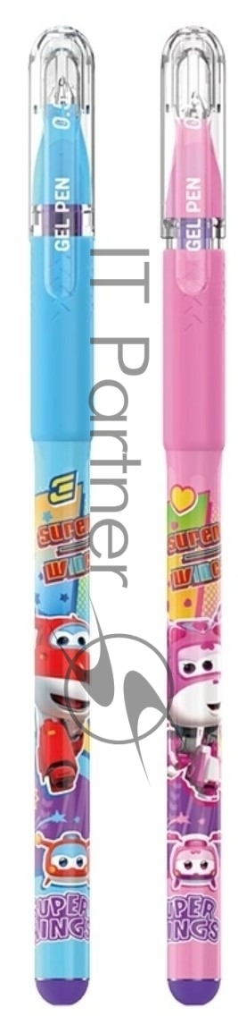 Ручка гелевая Deli Super Wings EG105-PR ассорти, d=0.5мм, фиолетовые чернила, 1 стержень, пулевидный пишущий наконечник, круглый корпус, резиновая манжета