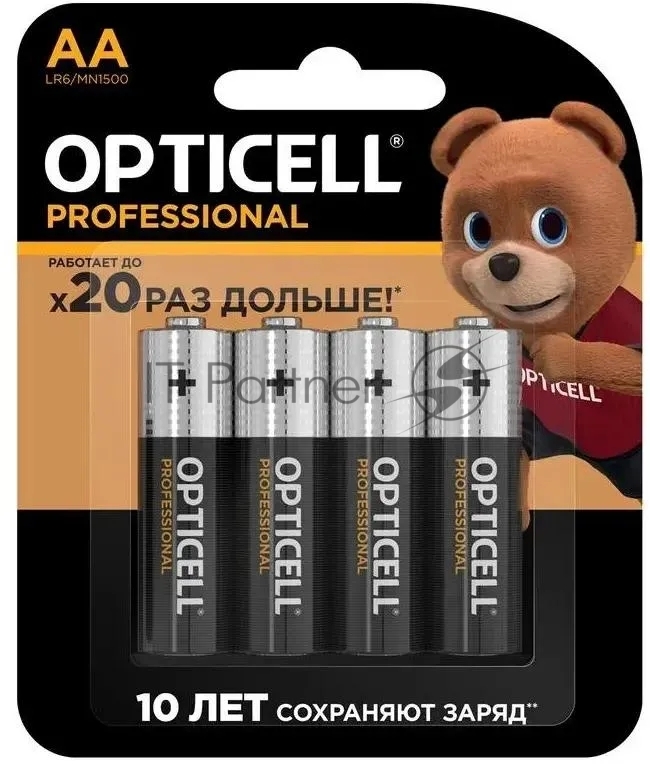 <121611> Элемент питания AA, 1.5V, 4шт, Opticell Professional LR6 [6052001]