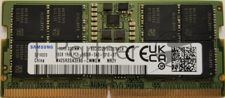 Оперативная память Samsung, DDR5, 16GB (1x16GB), 5600 MHz, CL46, SO-DIMM