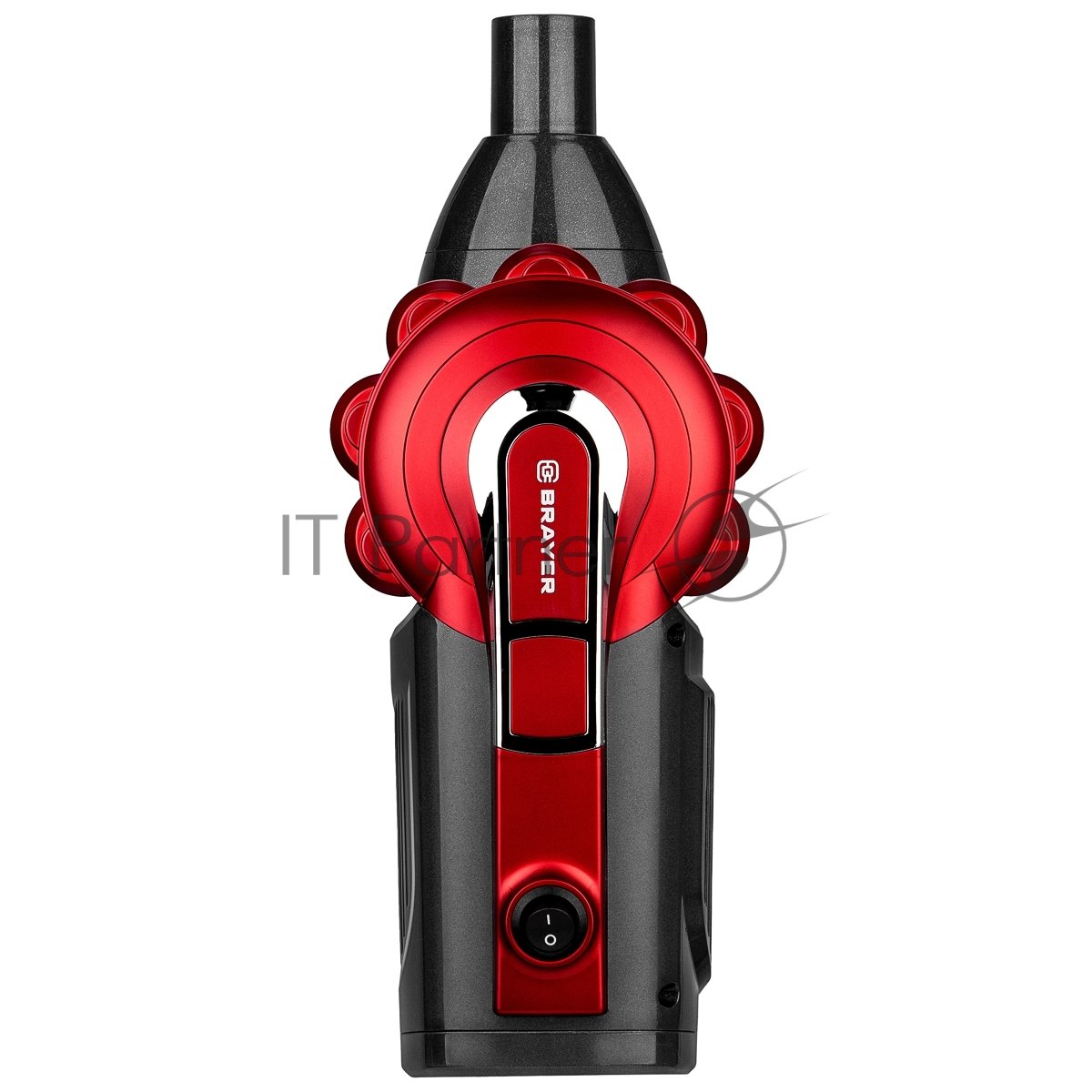 Пылесос вертикальный BRAYER BR4268 серый/красный, питание от сети, 185 Вт, уборка сухая, пылесборник 0,8 л